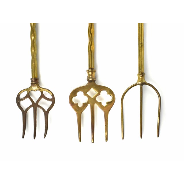 English 19th Century English Solid Brass Fireplace Toasting Forks - 3 Pieces For Sale - Image 3 of 6