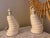 Vintage Postmodern White Sculptural Spiral Table Lamps With Frosted Glass Shades – Pair For Sale - Image 4 of 8
