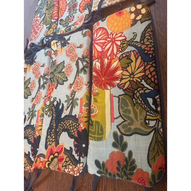 Schumacher Schumacher Chiang Mai Dragon Pillows With Ties For Sale - Image 4 of 6