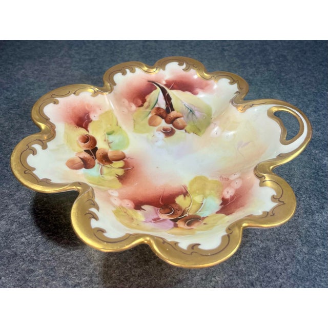 Ceramic Early 20th Century Rosenthal & Co. Pickard Hand-Painted Porcelain Nut Harvest Dish For Sale - Image 7 of 10