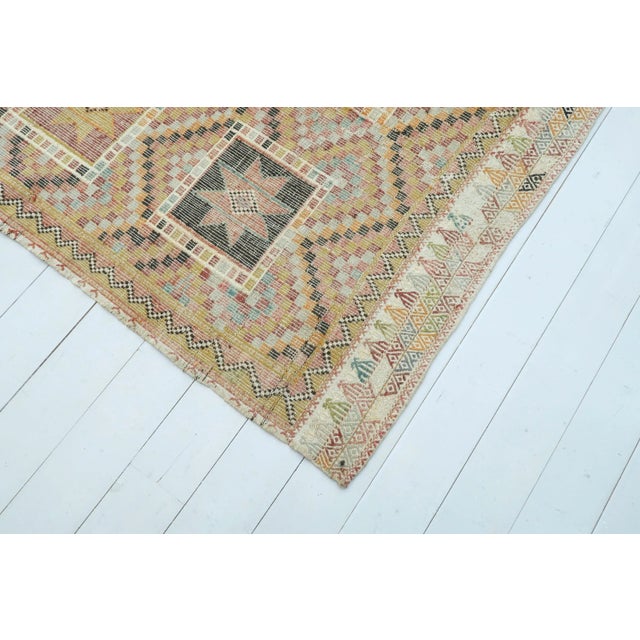 Mid 20th Century Mid 20th Century Denizli Natural Colored Kilim Rug For Sale - Image 5 of 13