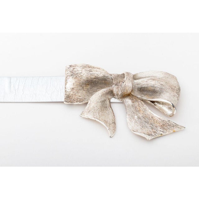 Christopher Ross Silvered Bow Belt Buckle, 1985 For Sale - Image 4 of 8