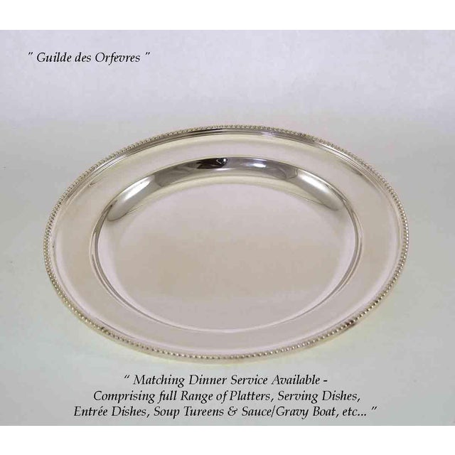 English 1970s Round Platter With Bead Pattern, Applied Border- Silver by Frank Cobb & Co. For Sale - Image 3 of 14