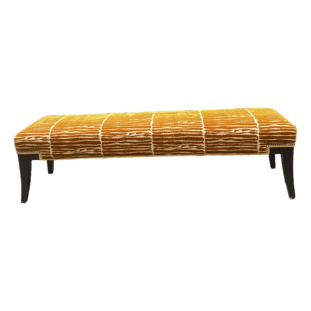 Large Custom Made Bench in Rich Italian Velvet For Sale
