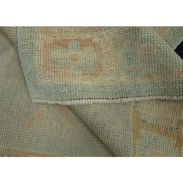 Blue Turkish Oushak Rug 4' x 9'6" #18017 For Sale - Image 8 of 8