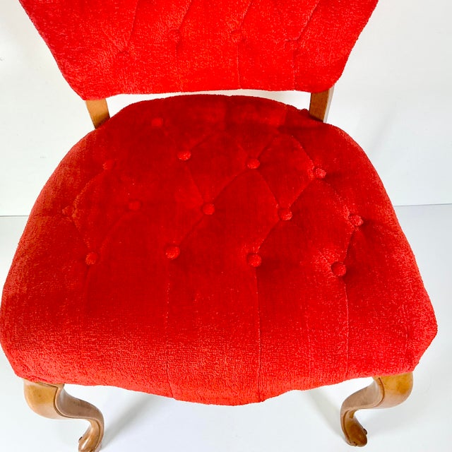 1960s Vintage French Provincial Hollywood Regency Boho Chic Boudoir Side Chair. For Sale - Image 6 of 13