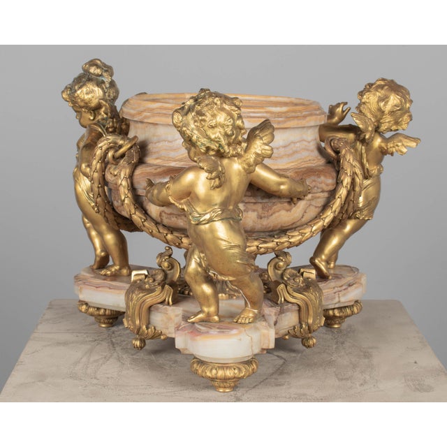 Late 19th Century H. Journet & Cie 19th Century French Ormolu Bronze & Oynx Centerpiece For Sale - Image 5 of 16