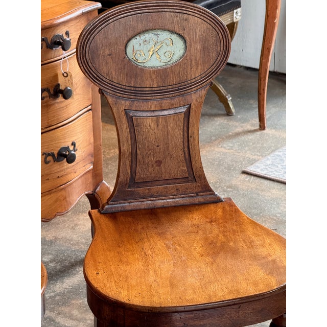 Pair of 19th Century English Hall Chairs For Sale - Image 9 of 14