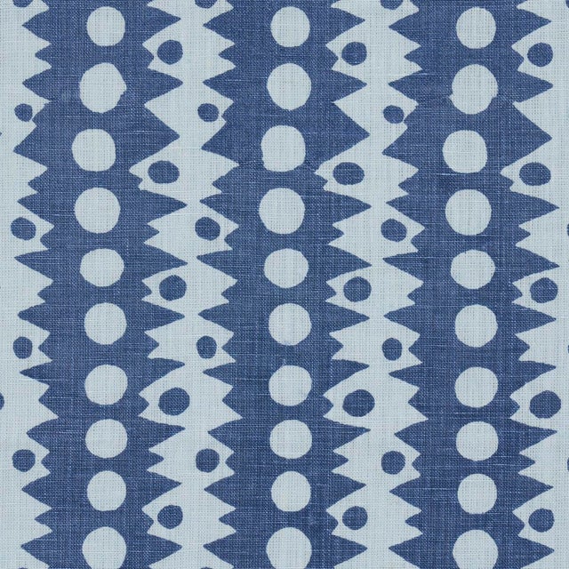 Abstract SAMPLE - Schumacher X Drusus Tabor Trickledown Fabric In Blues For Sale - Image 3 of 4