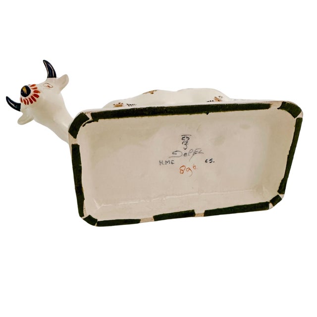 1970 Royal Delft Polychrome Cow Figurine For Sale - Image 10 of 10