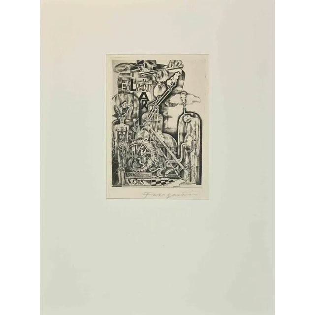 Ex Libris is an Etching print created by Michel Fingesten in 1937. Hand Signed on the lower right margin. The work is...