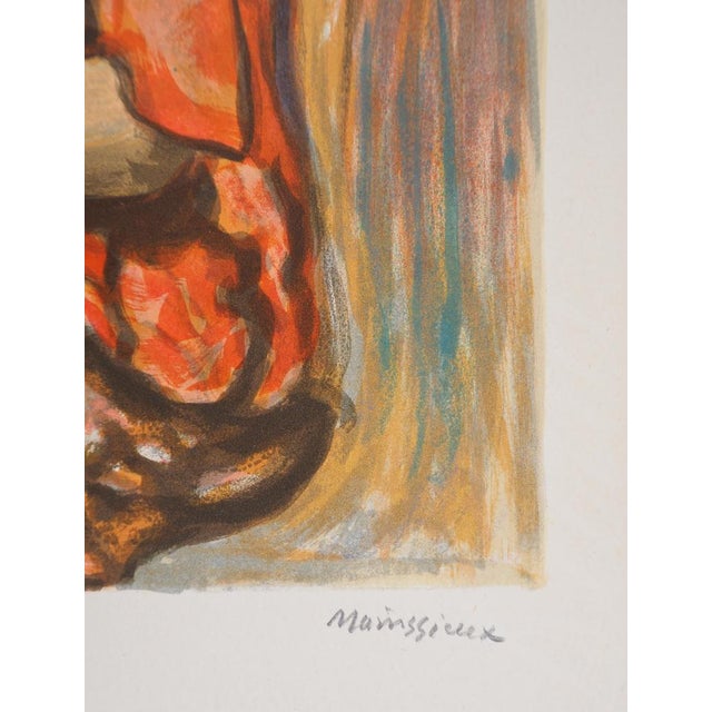 Lucien Mainssieux, Woman, Original Signed Lithograph, 1949 For Sale - Image 4 of 7