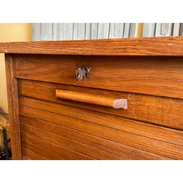 1920s French Roller Shutter Cabinet, 1920s For Sale - Image 5 of 12