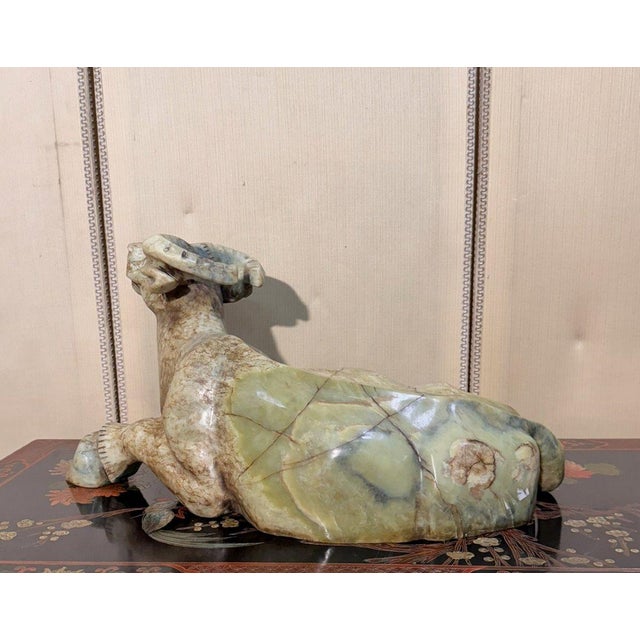Ivory Asian Artist, Sacred Cow Carved from Hard Stone, 1890s, Stone For Sale - Image 8 of 9