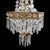 Vintage Italian Brass & Cut Crystal 3-Light Chandelier C1950 For Sale - Image 6 of 6