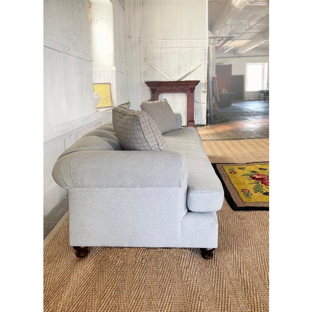 'Roger & Chris' Sofa - Vintage Gray Wool Felt For Sale - Image 4 of 9