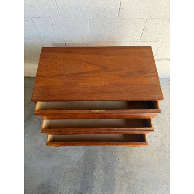 Mid-Century Modern Vintage Danish Modern Teak 3 Drawer Chest Dresser Mid Century Scandinavian Cabinet For Sale - Image 3 of 10