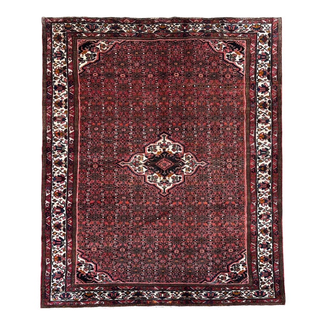 Antique Persian Hamadan Hand-Knotted Rug 6'8" X 10'0" For Sale