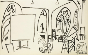 1960s Picasso Sketchbook Carnet De La Californie Lithograph # 2 Dated 13/11/1955
