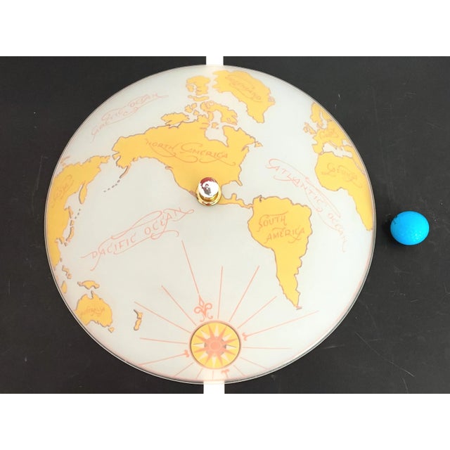 Mid Century World Map Flush Light For Sale - Image 15 of 18