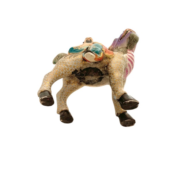 Late 20th Century Chinese Porcelain Immortals Riding Dragon on Wood Base, Folk Art Figurine, 12"h For Sale - Image 10 of 11