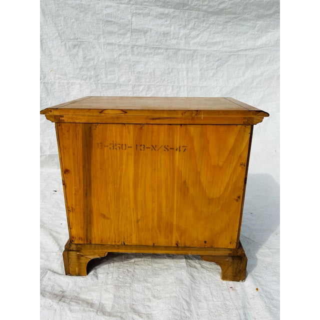80's Vintage Country Style Solid Oak Nightstand For Sale - Image 4 of 8