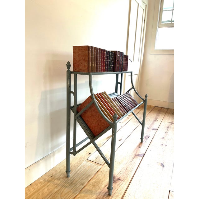 Blue Antique English Booksellers Stand For Sale - Image 8 of 9