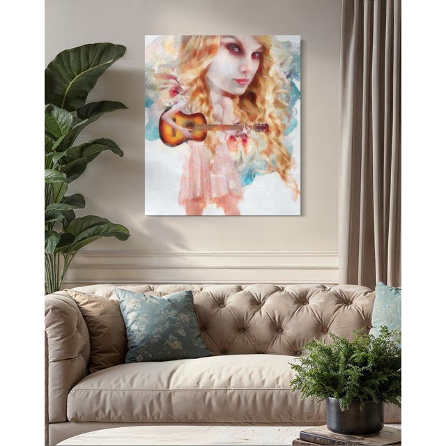 Pink Taylor Swift by Steve Moors 34.5" × 40" Ready to Hang For Sale - Image 8 of 9