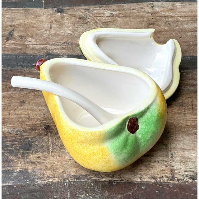 Late 20th Century Vintage Italian Pear Sugar Bowl For Sale - Image 5 of 12