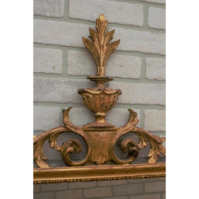 Rococo Vintage Italian Ornate Carved Gold Leaf Wall Mirror For Sale - Image 3 of 9