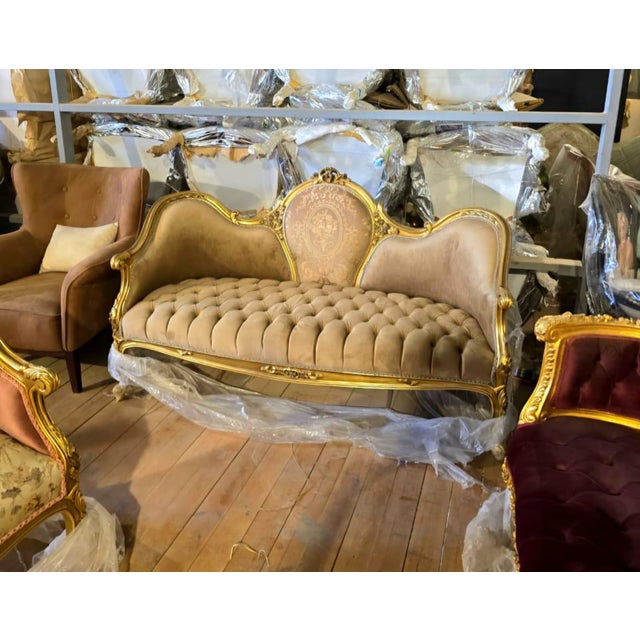 Experience timeless French elegance with this magnificent Louis XV-inspired sofa, masterfully crafted to become the...