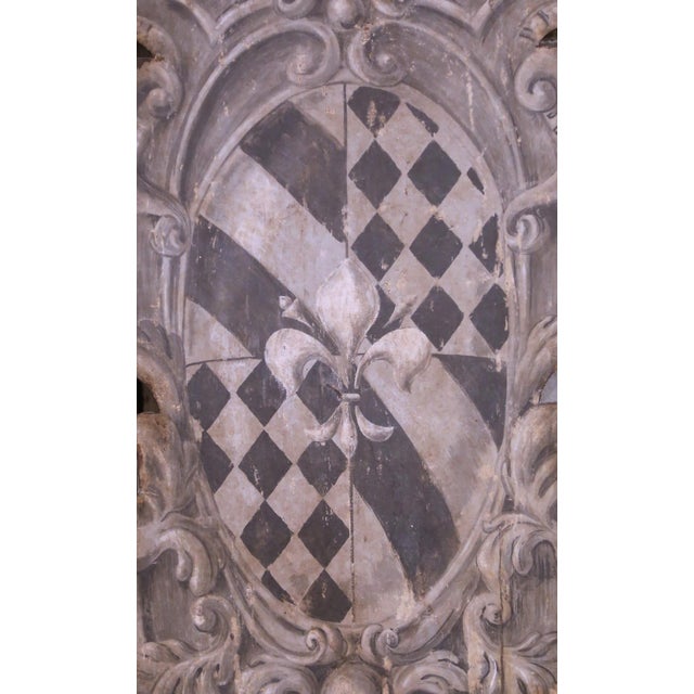 Pair of Early 20th Century Italian Painted Wood Heraldic Shield Wall Panels For Sale - Image 4 of 10