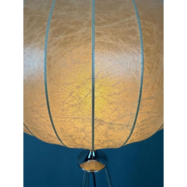 Beige Cocoon Tripod Floor Lamp from Goldkant Leuchten, 1960s For Sale - Image 8 of 17