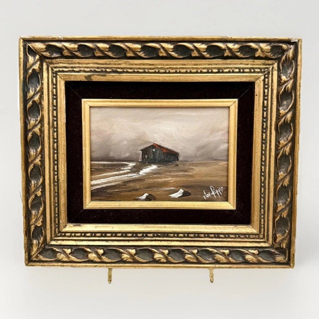 Traditional Pair Vintage Framed Winter Landscape Oil Paintings Signed John Peppe For Sale - Image 3 of 16