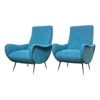 Italian Lady Lounge Chairs attributed to Marco Zanuso, 1960s, Set of 2 For Sale