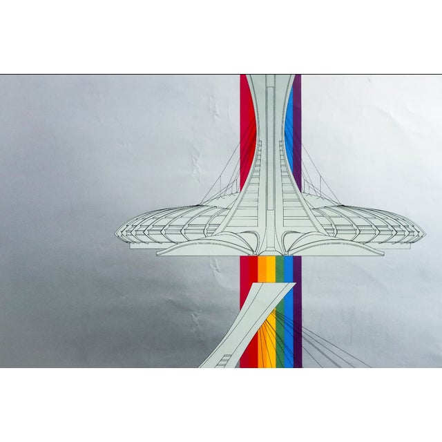 Mid-Century Modern 1976 Montreal Olympics Poster - Olympic Stadium (Large) For Sale - Image 3 of 3