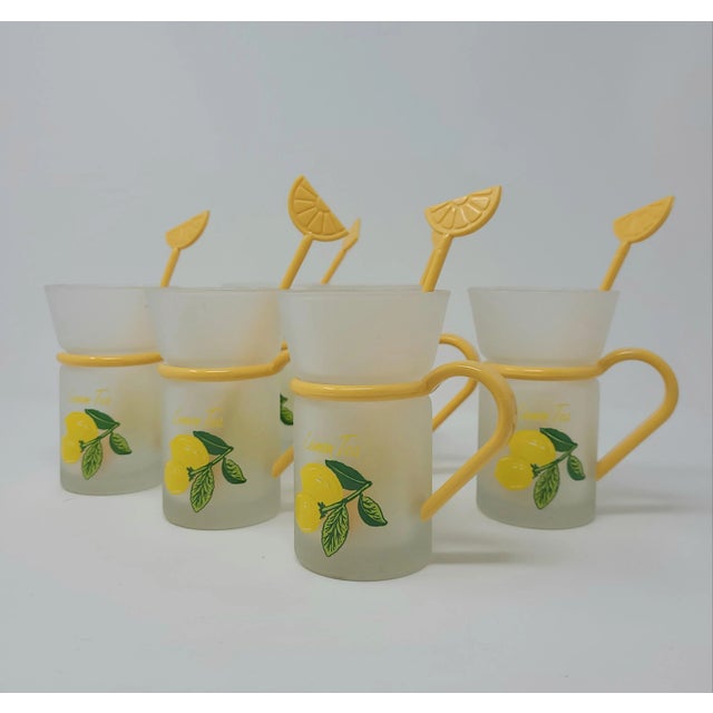 Vintage Lemon Frosted Tea Cups With Yellow Handles and Lemon Spoons Set of 6 Tea time! Tea is the "hottest" trend, and how...