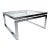 Milo Baughman Styled Chrome Glass Coffee Table For Sale