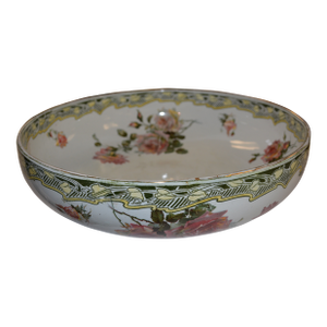 Antique Art Nouveau Doulton Burslem Kelmscott Transferware Wash Basin / Bowl W/ Pink Roses