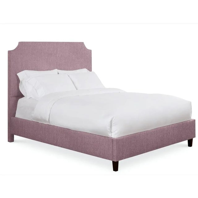 Modern Reagan California King Headboard, Plum Linen For Sale - Image 3 of 5