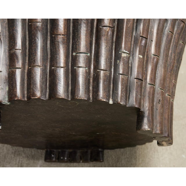 Set of Three Bronzed Faux-Bamboo Jardinières or Planters For Sale - Image 13 of 17