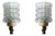 Wall Sconces in Textured Glass with Wood and Gilt Metal, 1970, Set of 2 For Sale
