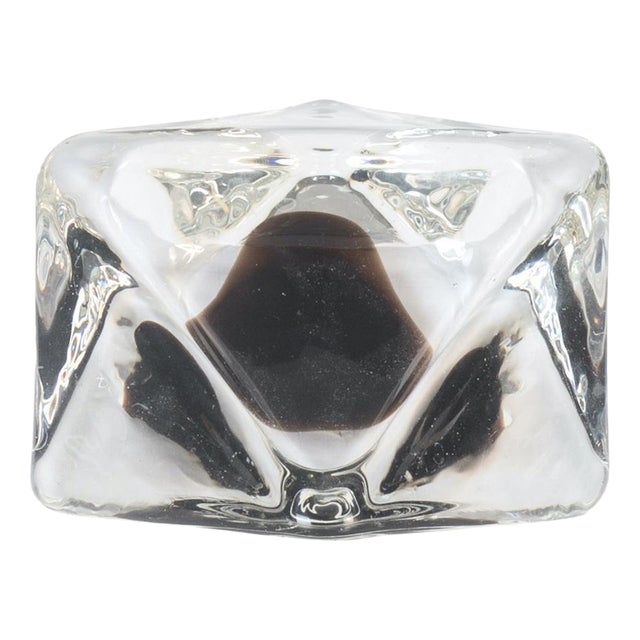 Vintage Glass Triangular Ashtray in Brown Glass, Italy, 1970s For Sale