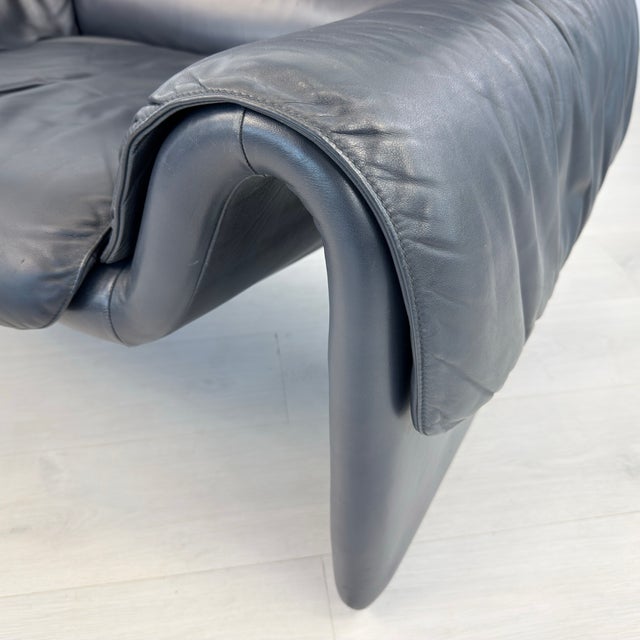 Dark Blue Black De Sede Ds 2011 Leather Armchair For Sale - Image 11 of 12