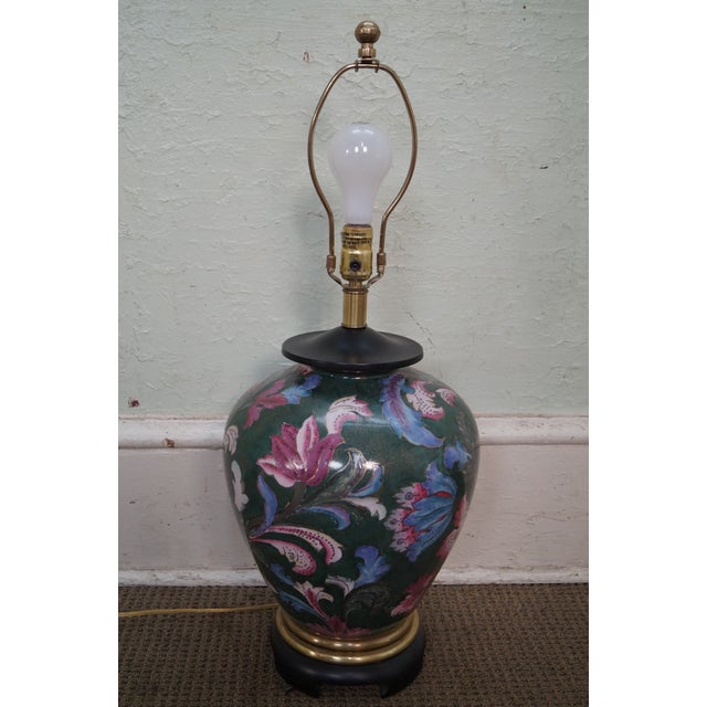 Frederick Cooper Floral Pottery Ginger Jar Urn Table Lamp Chairish