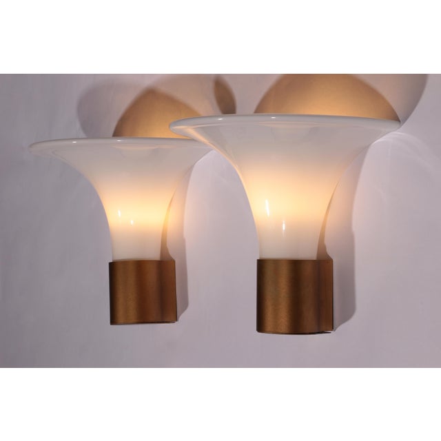 Gold Mandarin Wall Lamps by Michael Bang for Holmegaard, 1980s, Set of 2 For Sale - Image 8 of 13