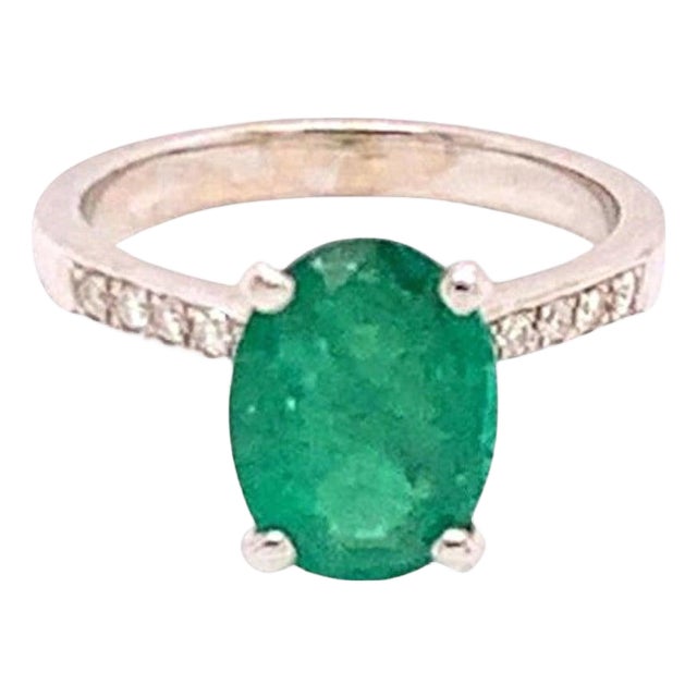 Emerald Diamond Ring 14k Gold 1.83 TCW Certified For Sale