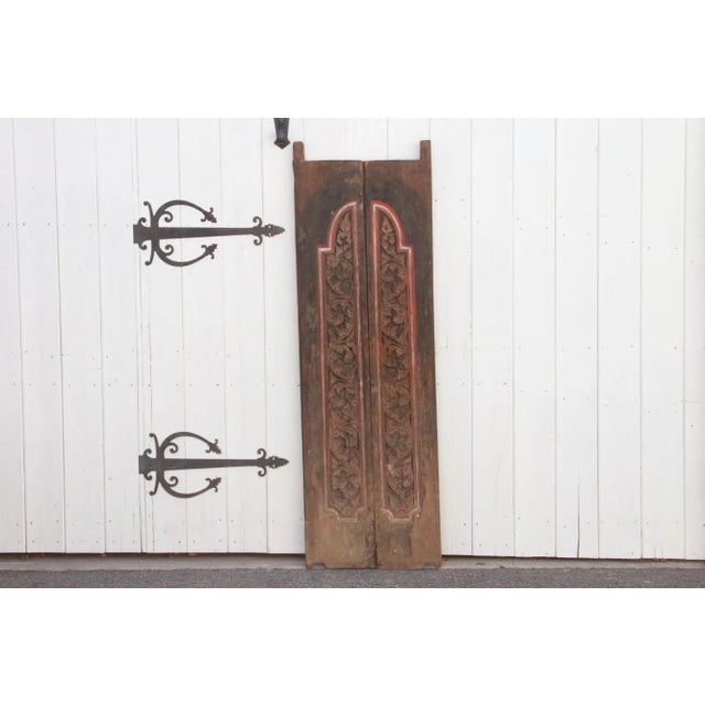 Pair of Antique Heavily Carved Doors From Thailand For Sale - Image 11 of 11