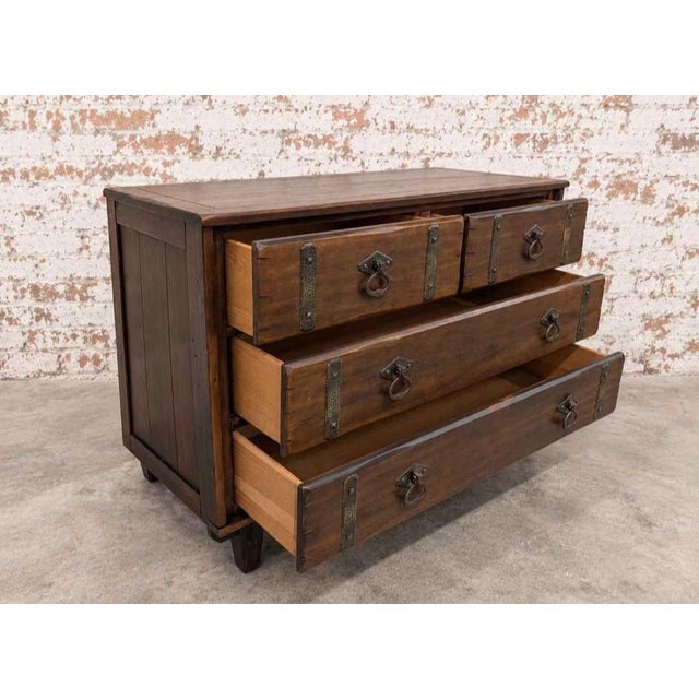 Wood Circa 1970s Asian Modern / Tansu-Inspired Campaign Chest / MCM For Sale - Image 7 of 8