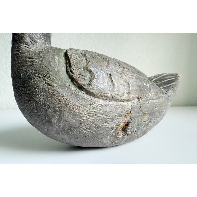 Wood Early 20th C Folk Art Duck Decoy Figurine For Sale - Image 7 of 8